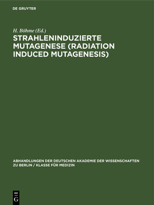 cover image of Strahleninduzierte Mutagenese (Radiation Induced Mutagenesis)